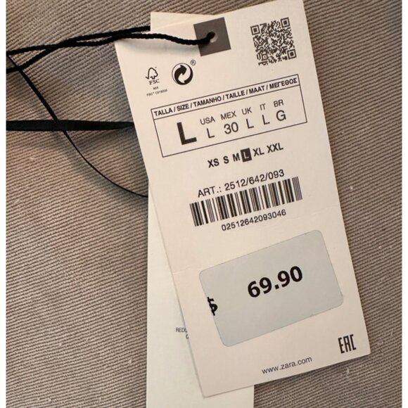 Zara Black and Gold Ruffled Printed Midi Dress NWT Size L - Picture 5 of 5